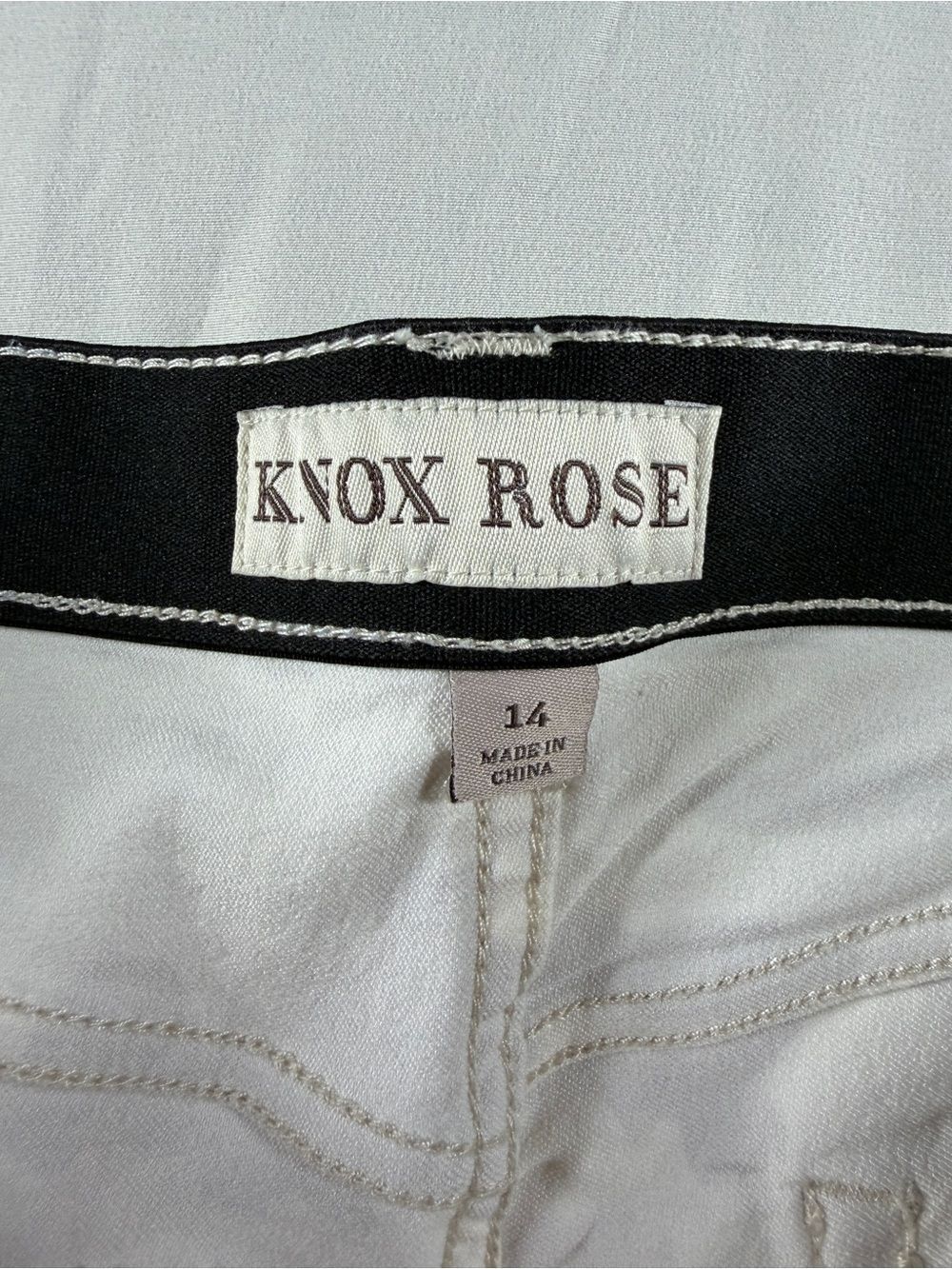 Knox Rose Mid Rise Ankle Pants Stretch Women’s Size 14 Natural Camo - Picture 6 of 7